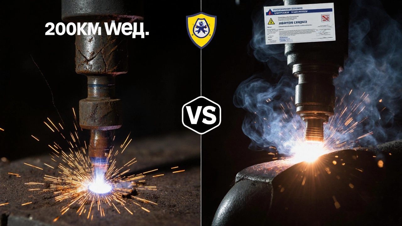Контраст дешевой треснувшей сварки и профессионального шва под давлением с сертификатом качества.