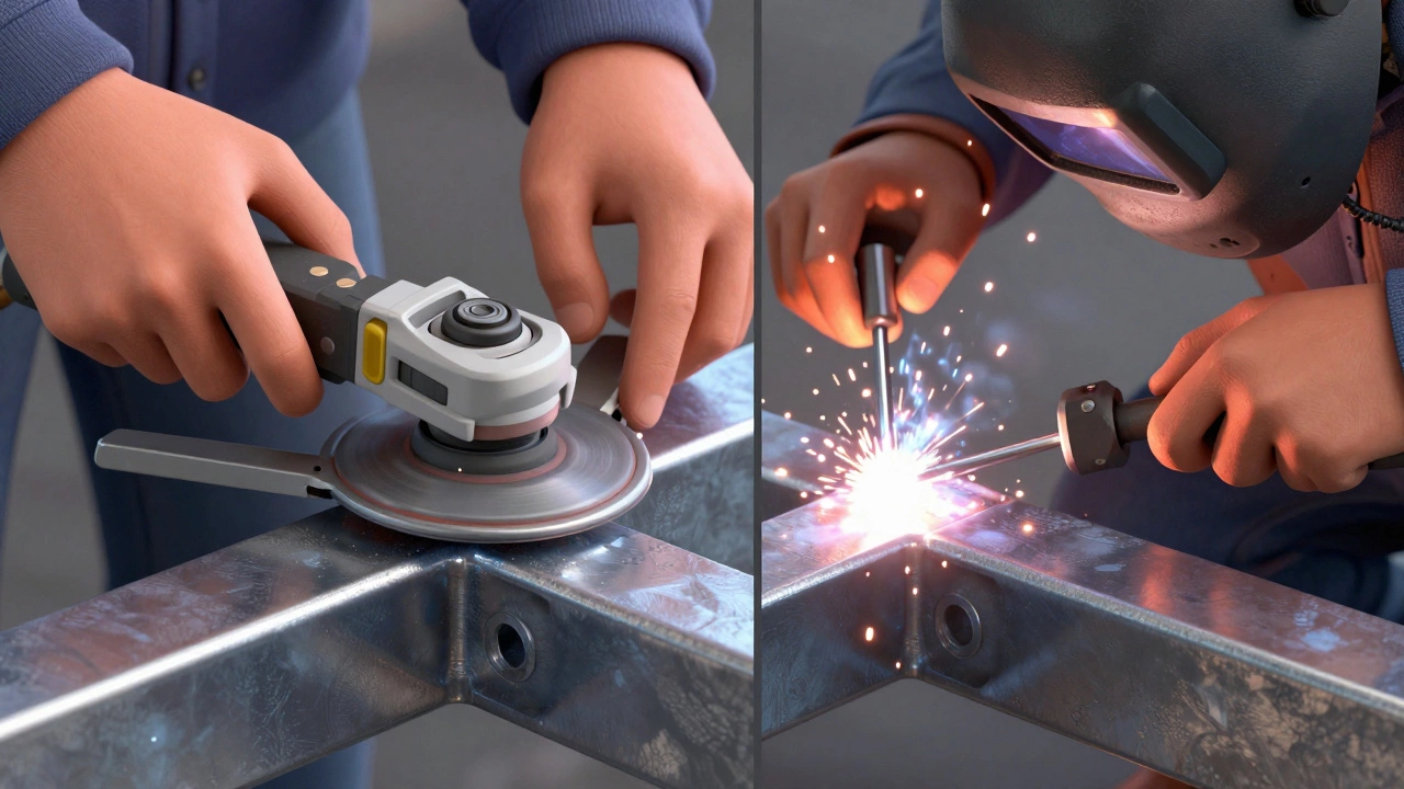 Процесс подготовки металла и наложения сварочного шва